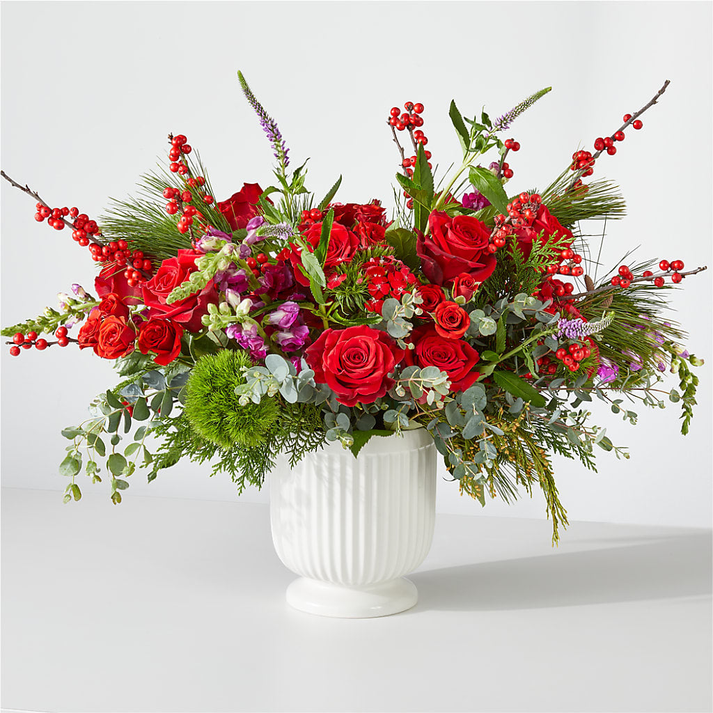 Big Red Bow Bouquet – Burns Florist, Hanceville AL
