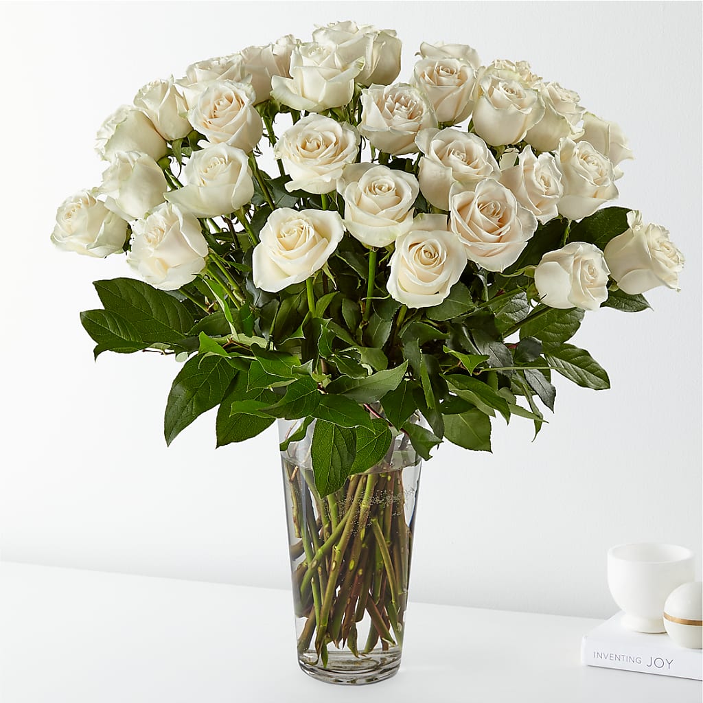 Long Stem White Rose Bouquet – Burns Florist, Hanceville AL