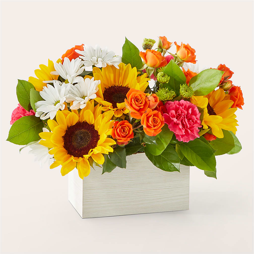 Sun-drenched Blooms Box Bouquet – Burns Florist, Hanceville AL