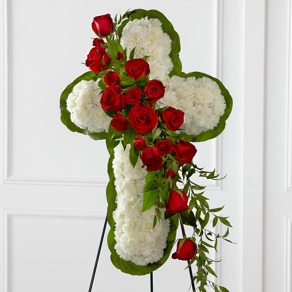 Floral Cross Easel – Burns Florist, Hanceville AL