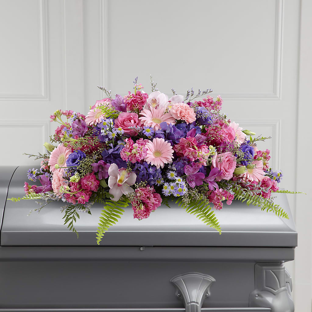 Glorious Garden Casket Spray – Burns Florist, Hanceville AL
