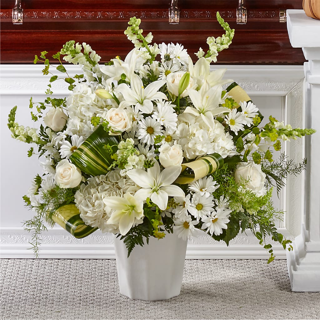 Thoughts of Tranquility Floor Basket – Burns Florist, Hanceville AL