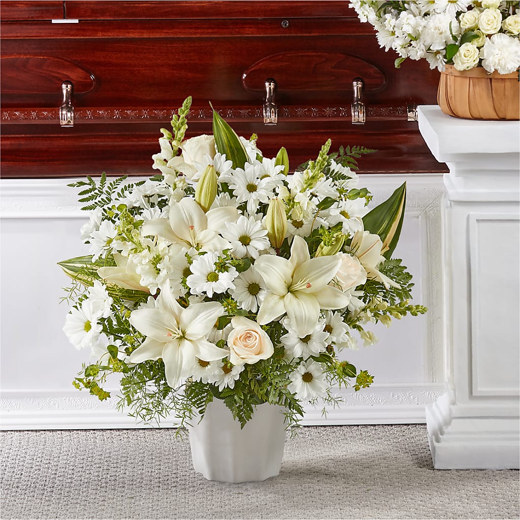 Thoughts of Tranquility Floor Basket – Burns Florist, Hanceville AL