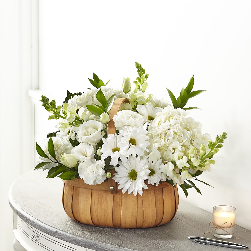 Pure Ivory Basket – Burns Florist, Hanceville AL