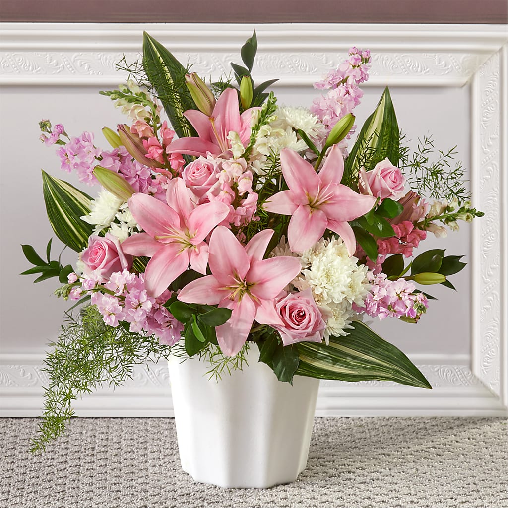 Simply Serene Floor Basket – Burns Florist, Hanceville AL