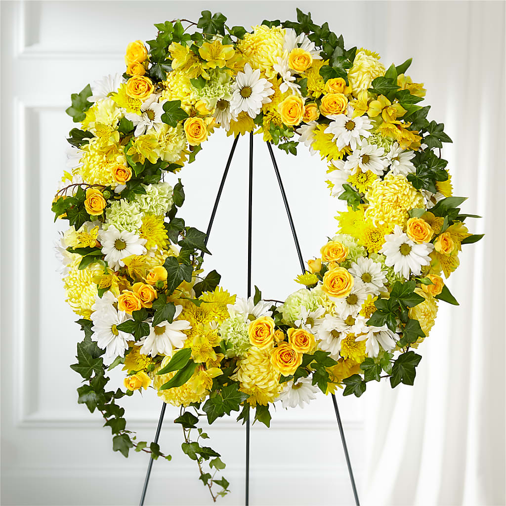 Golden Remembrance Wreath – Burns Florist, Hanceville AL