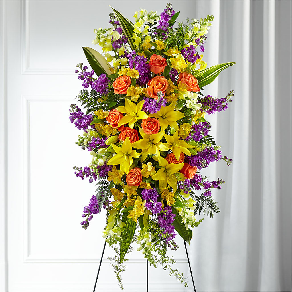 Thoughtful Prayers Standing Spray – Burns Florist, Hanceville AL