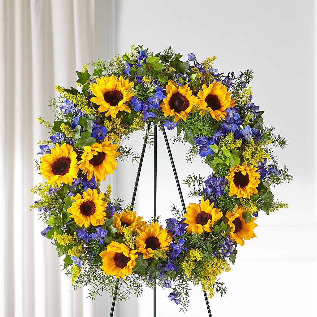 Bright Rays Wreath – Burns Florist, Hanceville AL