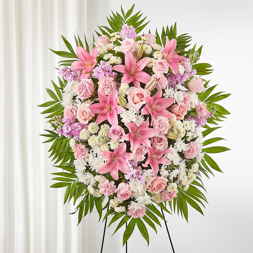 Offering Solace Standing Spray – Burns Florist, Hanceville AL