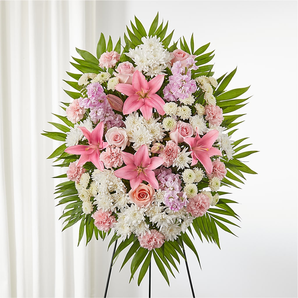 Offering Solace Standing Spray – Burns Florist, Hanceville AL
