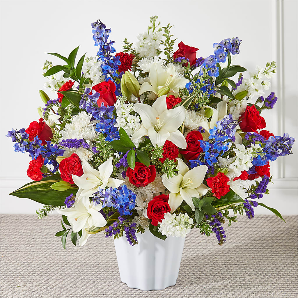 Consoled Floor Basket – Burns Florist, Hanceville AL
