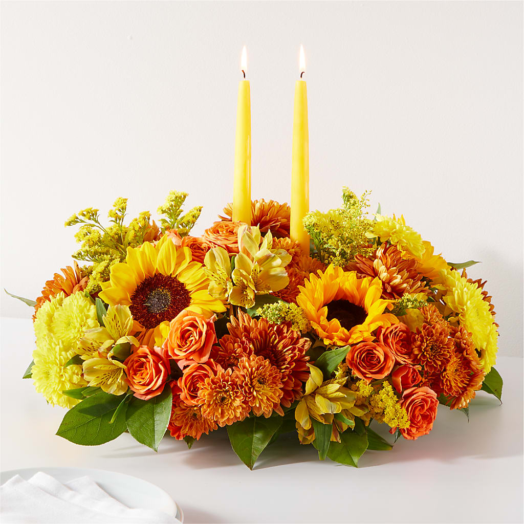 Autumn Harmony Centerpiece – Burns Florist, Hanceville AL