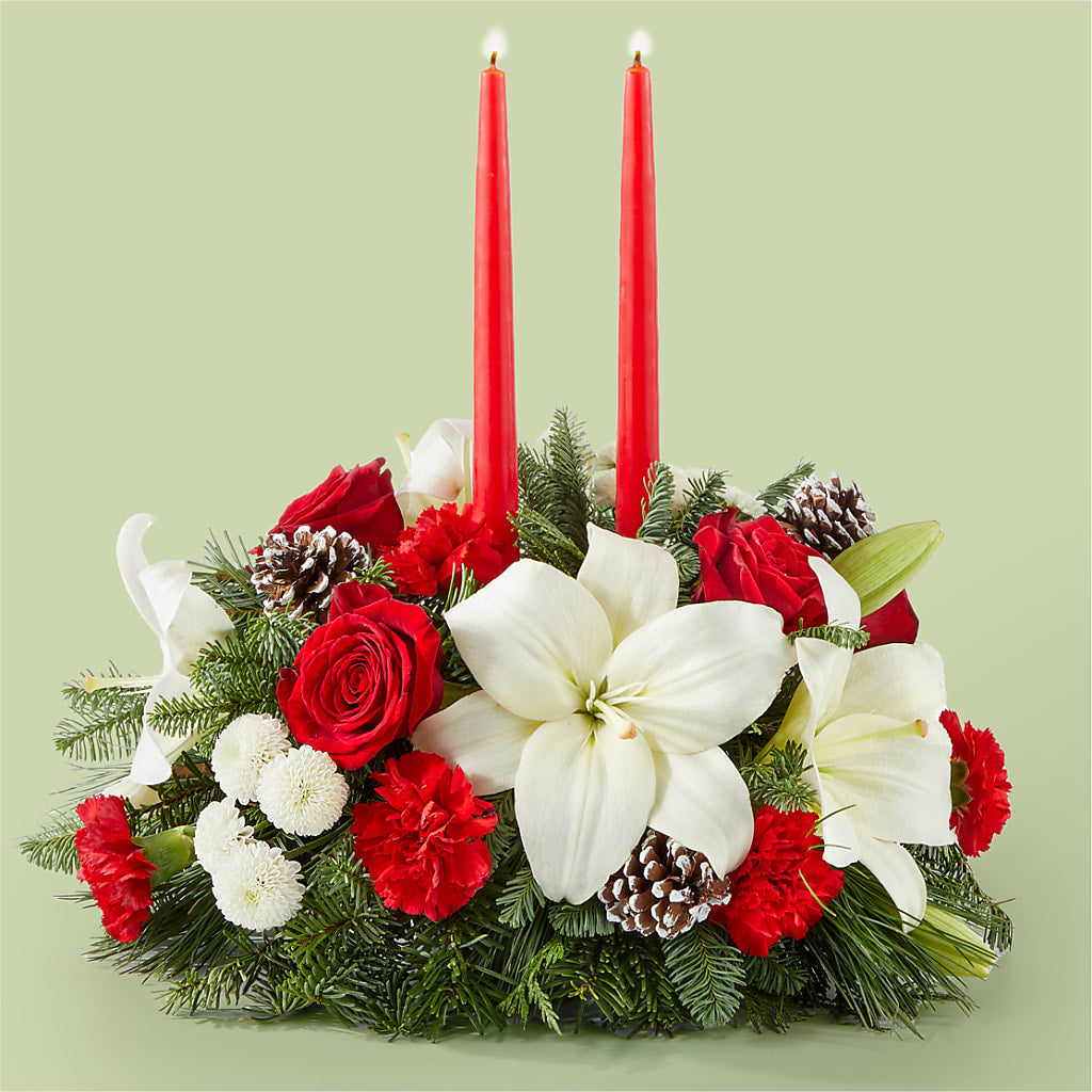 Seasonal Festivities Centerpiece – Burns Florist, Hanceville AL