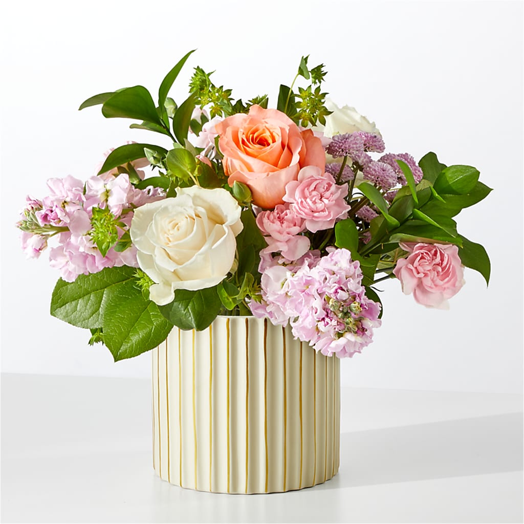 French Market Bouquet with Ivory Vase – Burns Florist, Hanceville AL