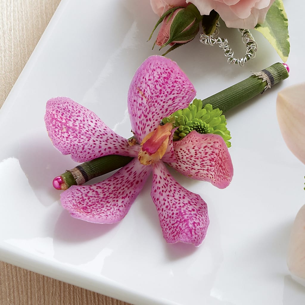 Pink Mokara Boutonniere – Burns Florist, Hanceville AL