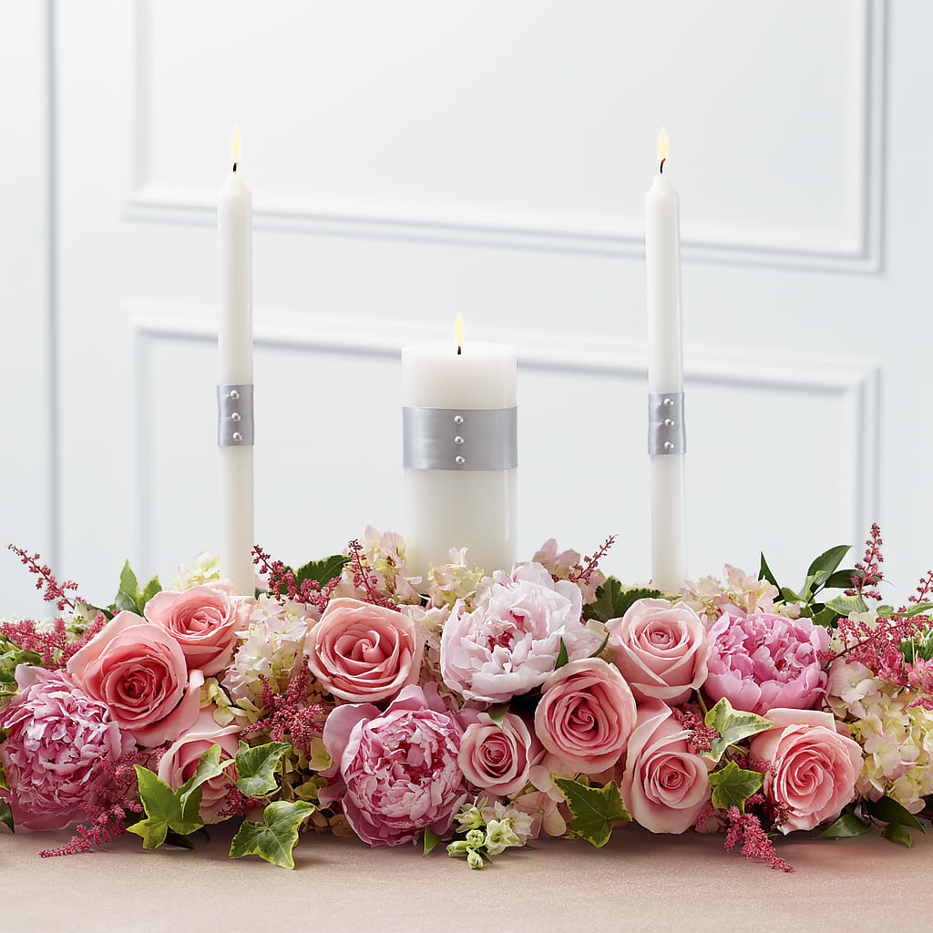 Worldwide Romance Unity Candle Arrangement – Burns Florist, Hanceville AL