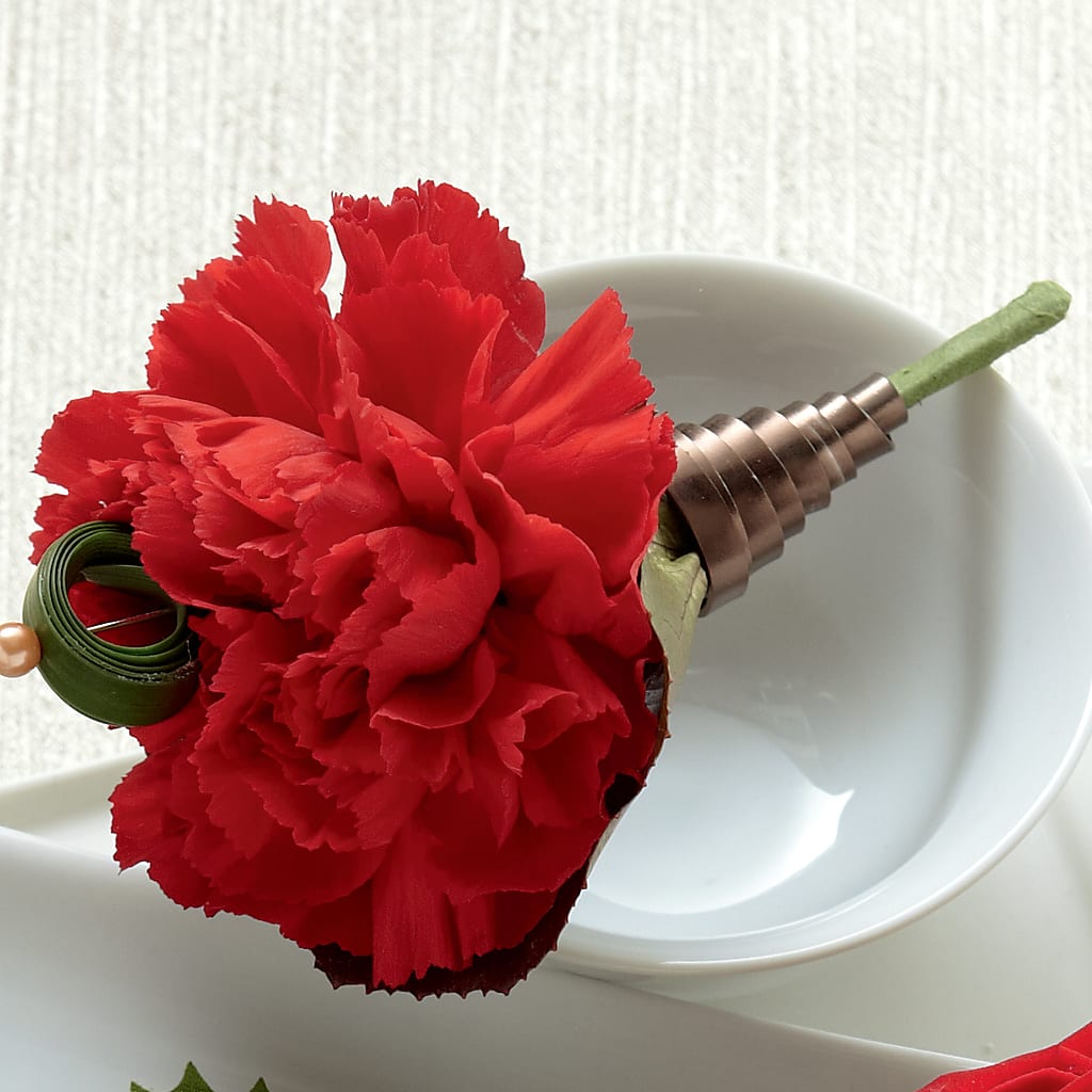 Red Carnation Boutonniere – Burns Florist, Hanceville AL