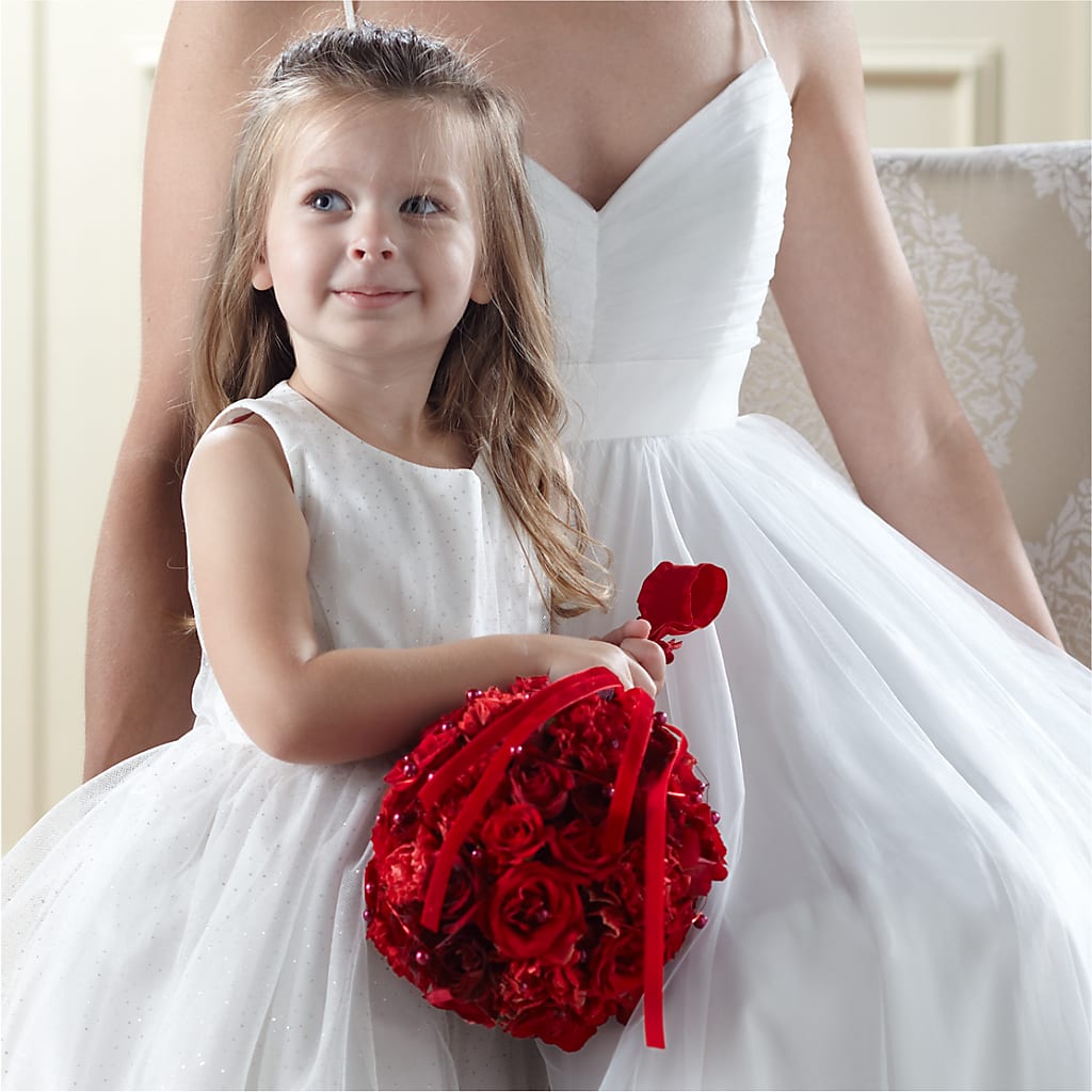 Pure at Heart Flower Girl Arrangement – Burns Florist, Hanceville AL