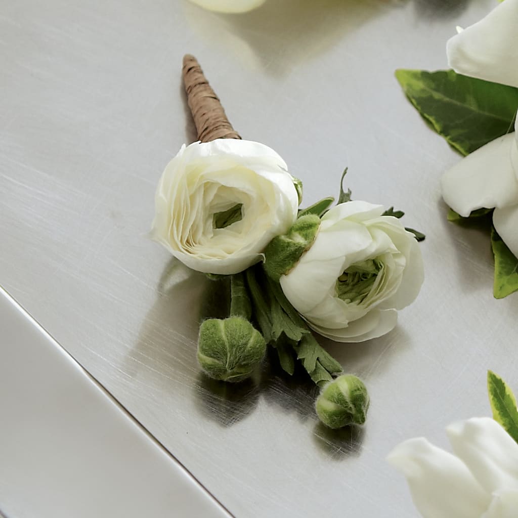 White Ranunculus Boutonniere – Burns Florist, Hanceville AL