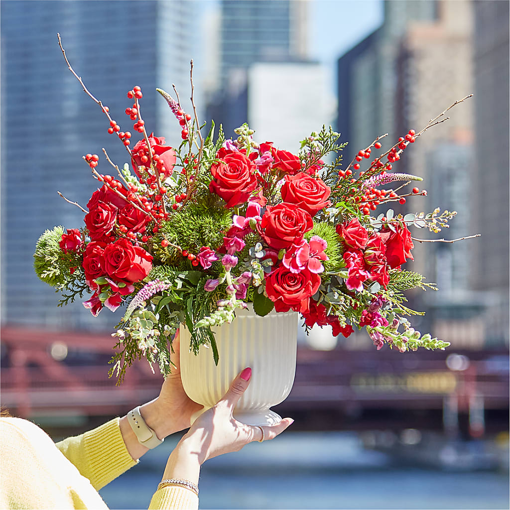 Big Red Bow Bouquet –  Burns Florist, Hanceville AL