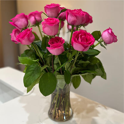 Long Stem Pink Rose Bouquet –  Burns Florist, Hanceville AL