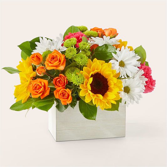 Sun-drenched Blooms Box Bouquet –  Burns Florist, Hanceville AL