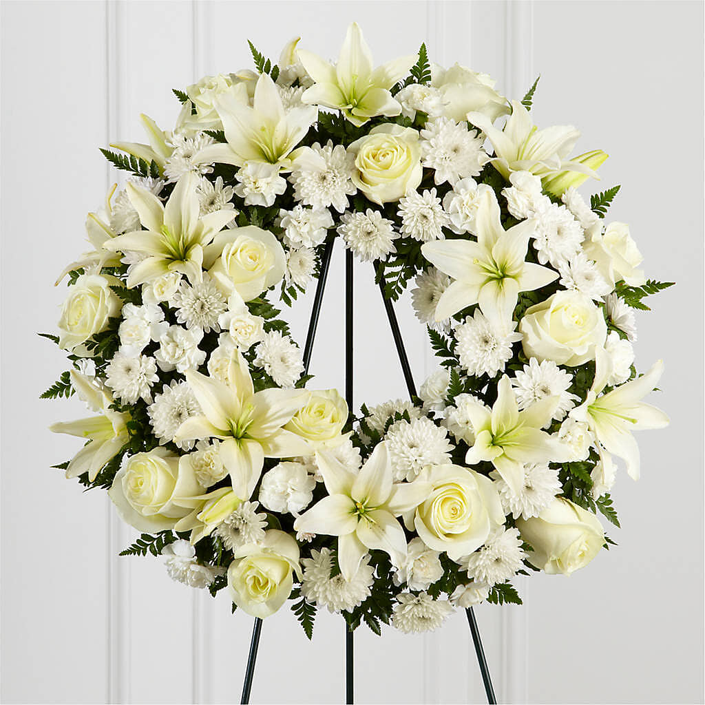 Treasured Tribute Wreath –  Burns Florist, Hanceville AL
