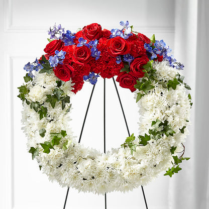 Patriotic Passion Wreath –  Burns Florist, Hanceville AL