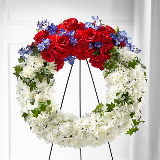 Patriotic Passion Wreath –  Burns Florist, Hanceville AL