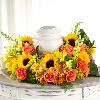 Faithful Sunflower Cremation Adornment –  Burns Florist, Hanceville AL