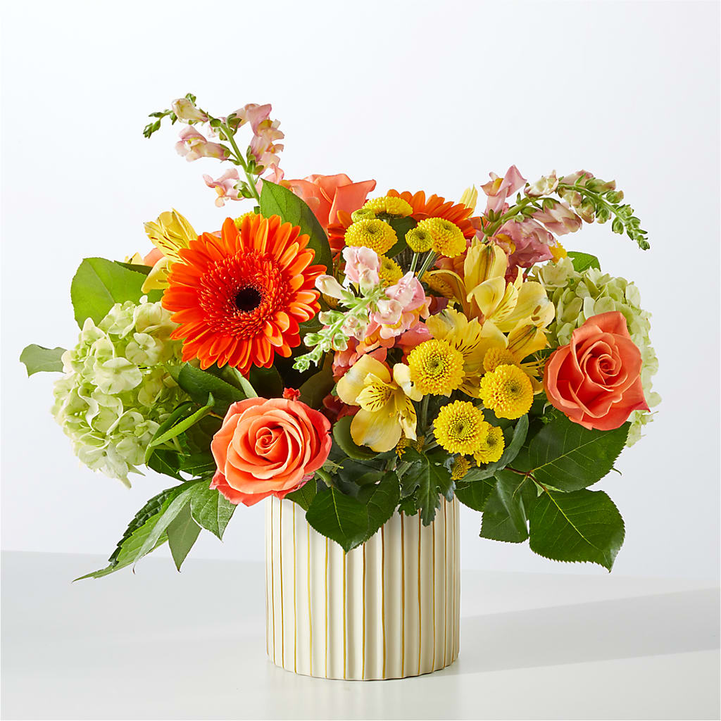 Autumn Sunshine Bouquet with Ivory Vase –  Burns Florist, Hanceville AL