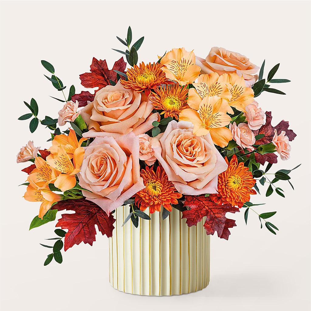 Spiced Latte Bouquet with Ivory Vase –  Burns Florist, Hanceville AL