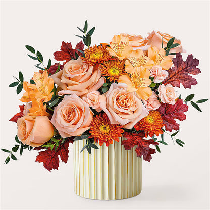 Spiced Latte Bouquet with Ivory Vase –  Burns Florist, Hanceville AL