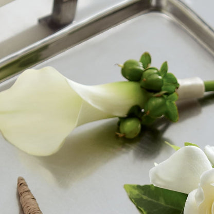 White Calla Boutonniere –  Burns Florist, Hanceville AL